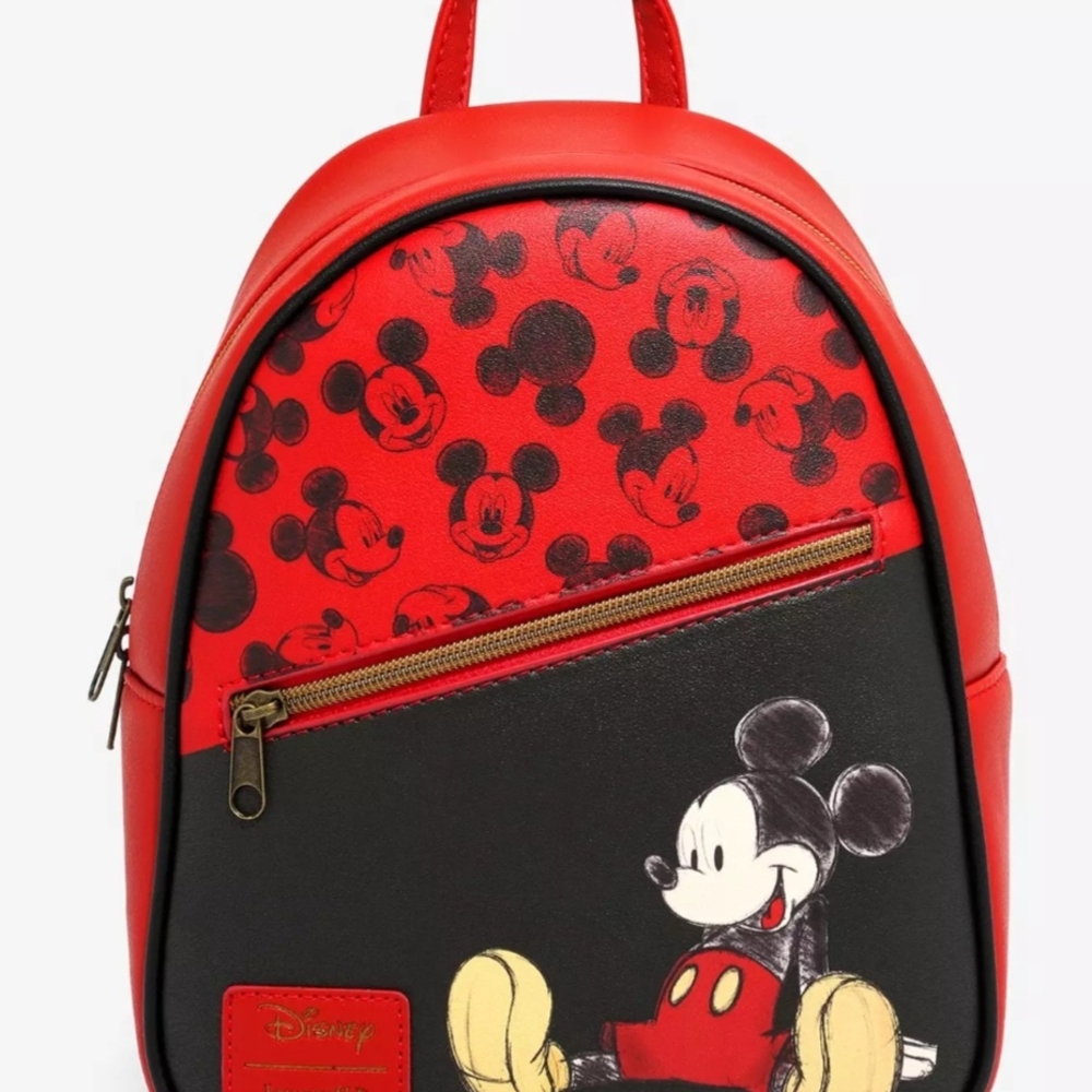 Loungefly Disney Mickey Mouse Diagonal Pocket Mini Backpack